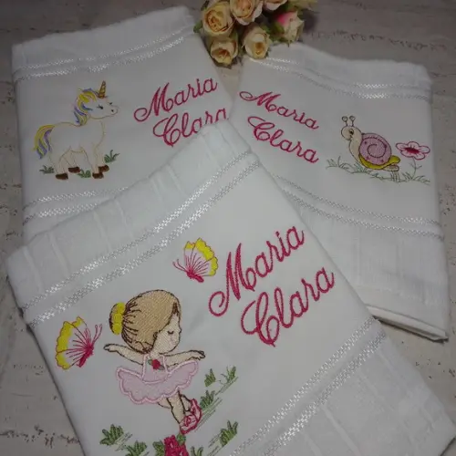 Toalha Escolar Personalizada Menina 3 Unidades