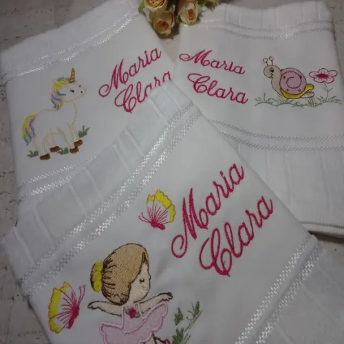 Toalha Escolar Personalizada Menina 3 unidades
