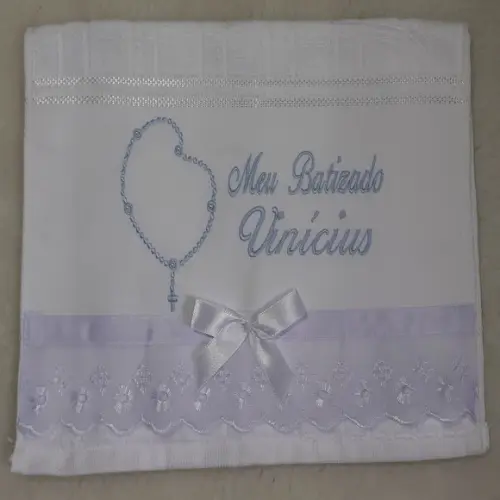 Toalha para Batismo Bordada Personalizada