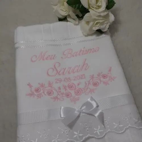 Toalha para Batizado Tema Flores