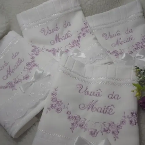 Toalhas Bordada e Personalizada para os Avós 4 Unidades