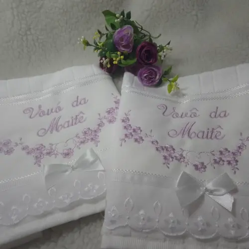 Toalhas Bordada e Personalizada para os Avós 4 Unidades