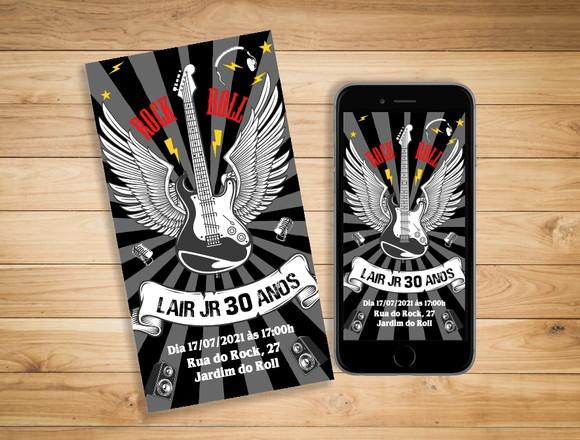 Convite digital rock and roll