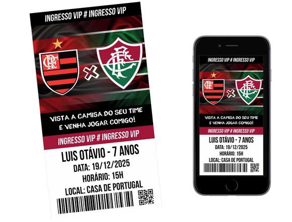 Convite Flamengo Fluminense Fla x Flu - Digital