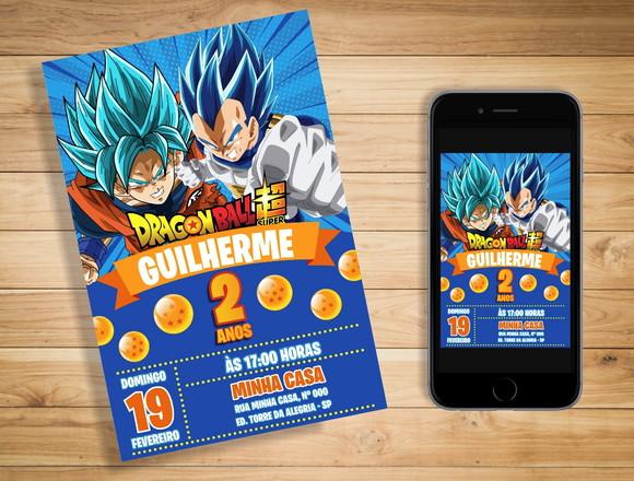 Convite Goku e Vegeta Dragon Ball Super