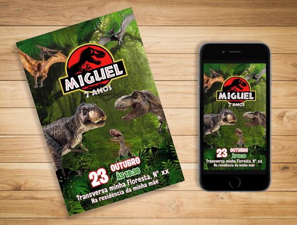 Convite Jurassic world dinossauro