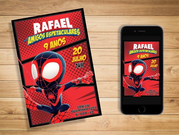 Convite miles morales spidey e seus amigos espetaculares