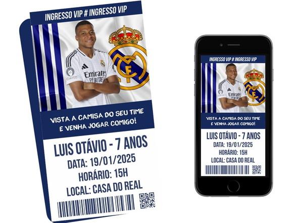 Convite Real Madrid Mbappé - Digital