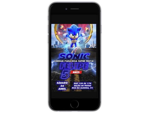 Convite Sonic Hedgehog Digital