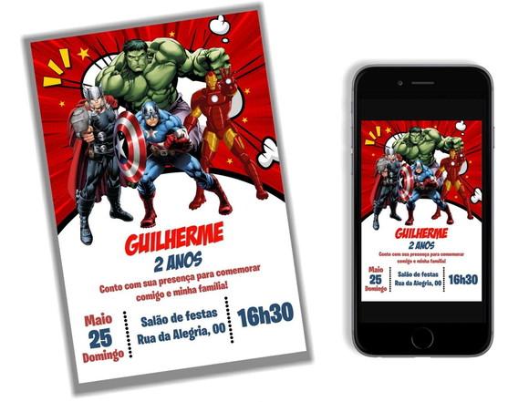 Convite Vingadores Digital