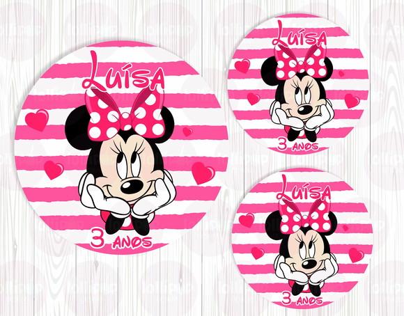 Minnie Adesivo de Tubete ou Latinha - Arte Digital