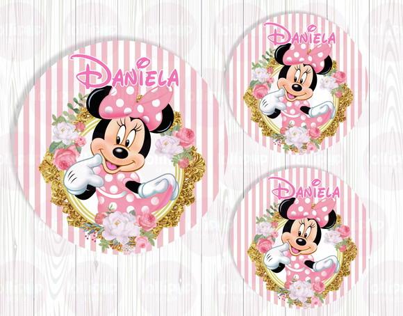 Minnie Adesivo de Tubete ou Latinha - Arte Digital