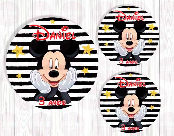 Mickey Adesivo de Tubete ou Latinha - Arte Digital