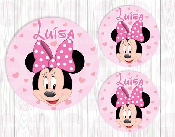 Minnie Adesivo de Tubete ou Latinha - Arte Digital