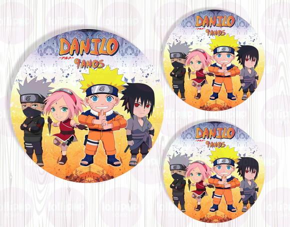 Naruto Adesivo de Tubete ou Latinha - Digital