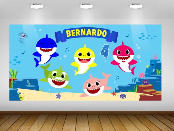 Painel Baby Shark 1,5x1M - IMPRESSÃO LONA