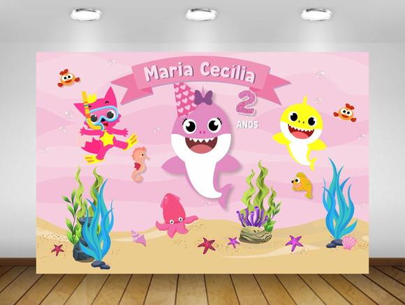 Painel Baby Shark 1,50x1m - Impressão Lona