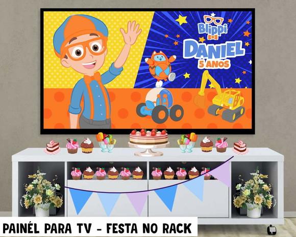 Painel Blippi para Tv Festa no Rack