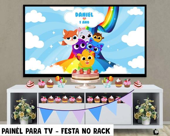 Painel Bolofofos Festa no Rack Digital