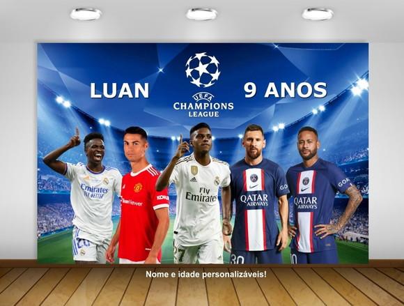 Painel Champions Liga Rodrygo Neymar Cristiano 1,50x1