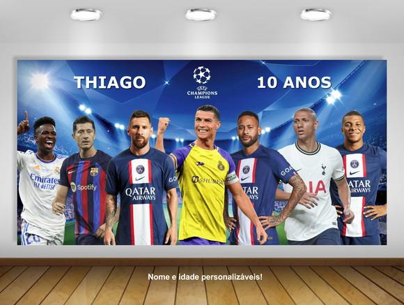 Painel Champions Neymar Richarlison Cristiano 2x1m