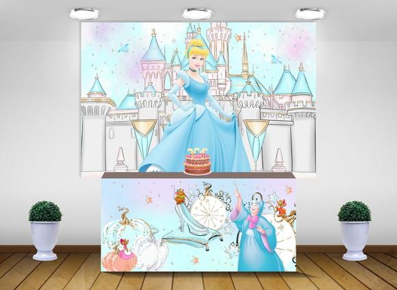 Painel cinderela castelo Kit de Festa