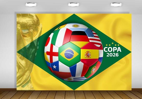 Painel Copa 2026 de Seleções do Mundo Eua 1,50x1m