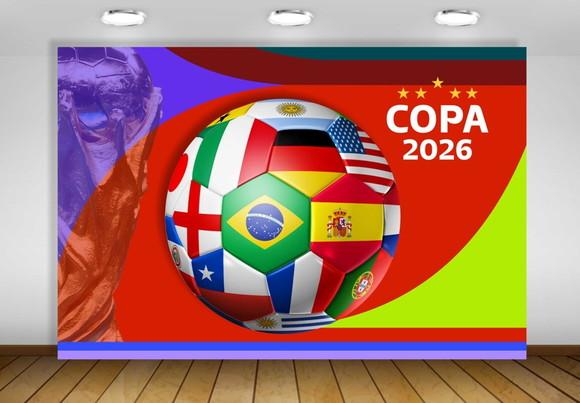 Painel Copa 2026 de Seleções do Mundo Eua 2x1,50m