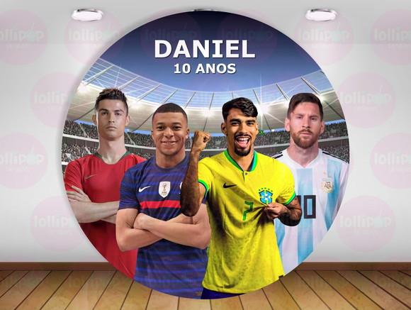 Painel Copa Seleção Paquetá Messi Mbappé Ronaldo 1,50m
