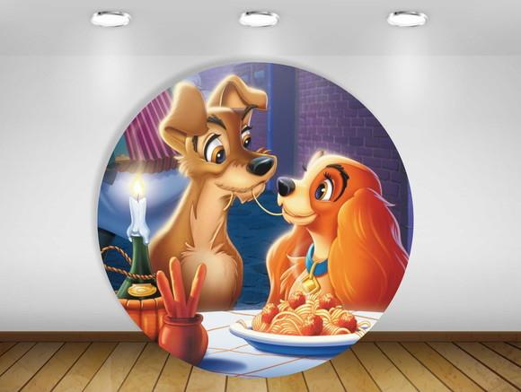 Painel de festa A Dama e o Vagabundo