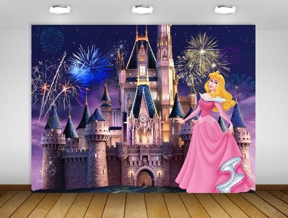 Painel de Festa Aurora Castelo Disney