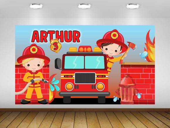 Painel de festa bombeiros