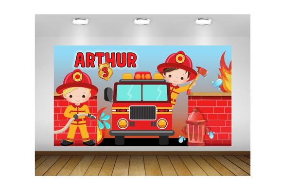 Painel de Festa Bombeiros 2,50x1,50m