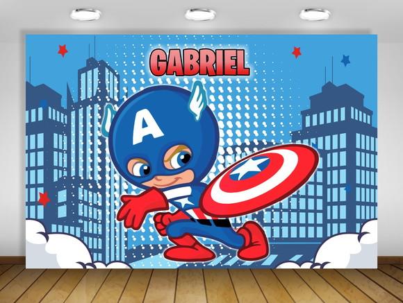 Painel de festa Capitão America baby