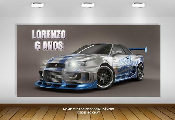 Painel de Festa Carros Importados Gtr 2x1m