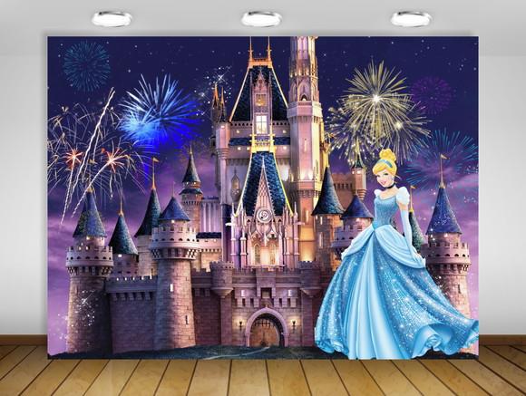 Painel de Festa Cinderela Castelo Disney