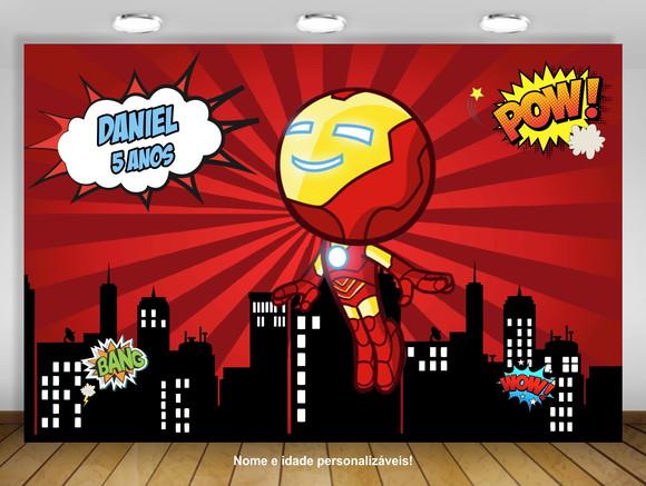Painel de Festa Homem de Ferro Ironman Baby