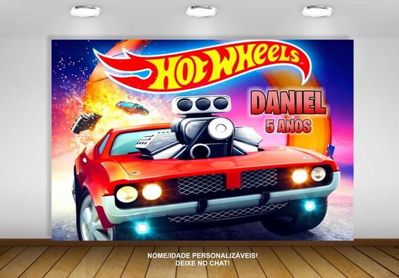 Painel de Festa Hot Wheels 1,50x1m