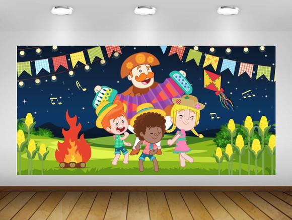 Painel de Festa Junina Bita Arraiá 2x1m