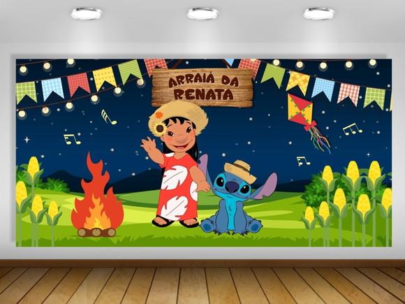 Painel de Festa Junina Lilo e Stitch 2x1m