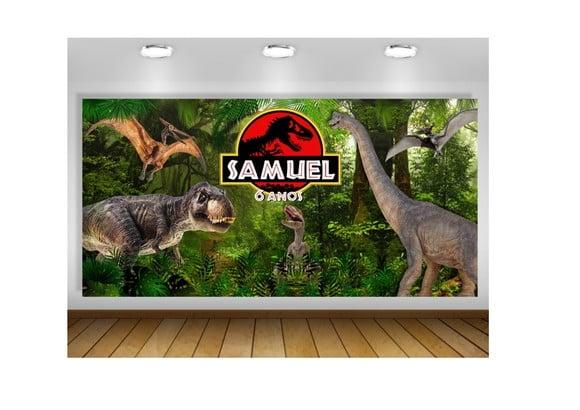 Painel de Festa Jurassic Park Dinossauro Braquiossauro 2x1m