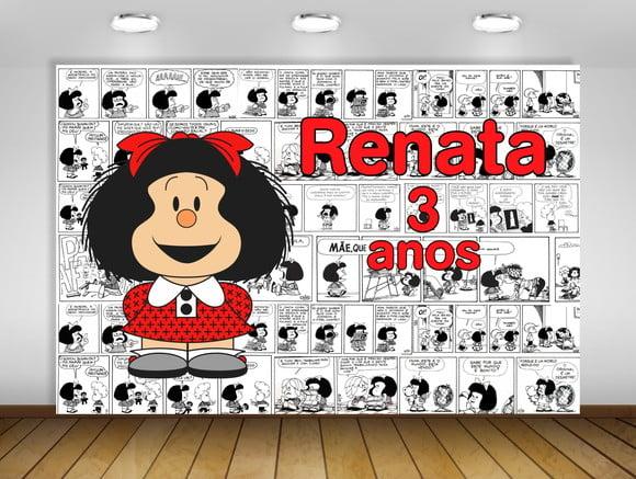 Painel de Festa Mafalda Quadrinhos 1,50x1m