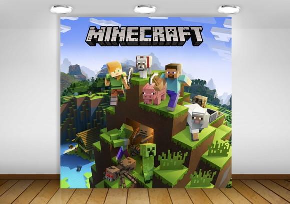 Painel de Festa Minecraft 2x2m