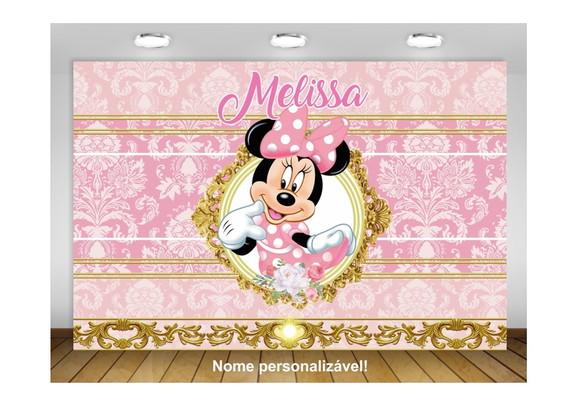 Painel de festa Minnie Rosa