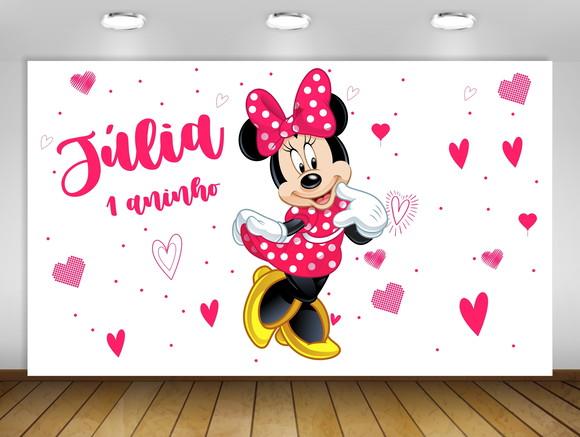 Painel de festa Minnie Pink