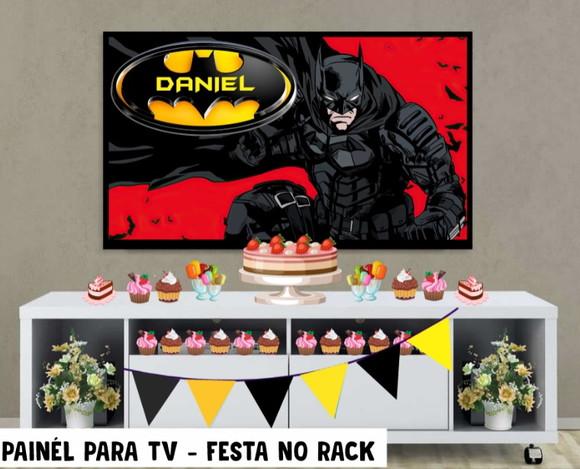 Painel de Festa para TV Batman Festa no Rack - Digital
