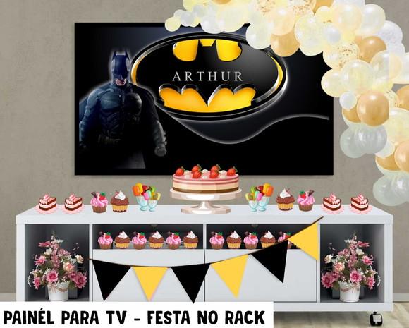 Painel de Festa para TV Batman Festa no Rack - Digital
