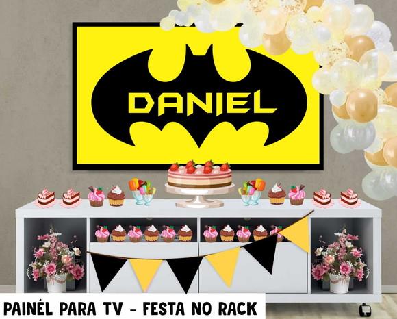 Painel de Festa para TV Batman Festa no Rack - Digital