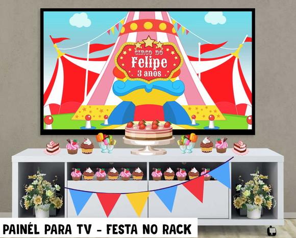 Painel de Festa para TV Circo Festa no Rack - Digital