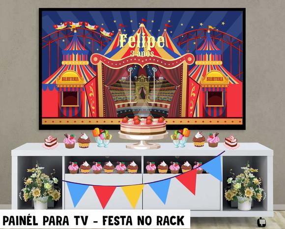 Painel de Festa para TV Circo Festa no Rack - Digital
